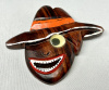 BB164 wood zoot suit man face pin brooch